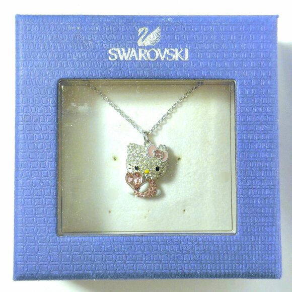 Swarovski Hello Kitty Crystal Necklace Limited Edition Japan pink Crystal - Picture 1 of 3